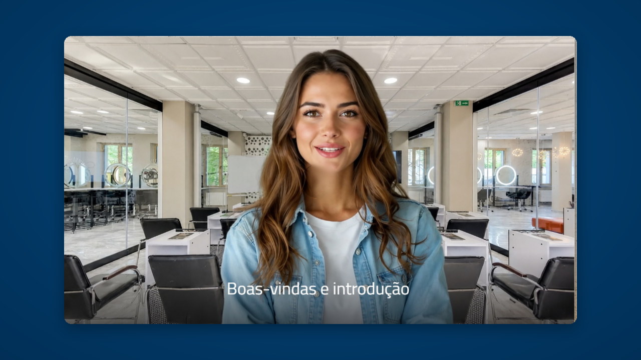 Tela de abertura de um curso de soft skills, com o video de boas-vindas