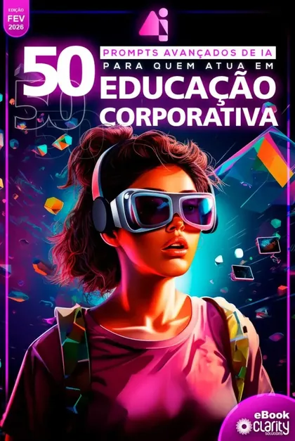 Capa do material 50 prompts avançados de IA para quem atua em Educação Corporativa