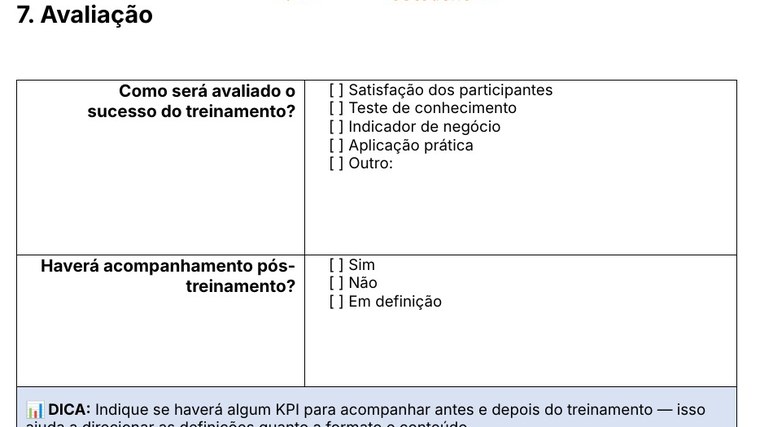 7. Avaliação