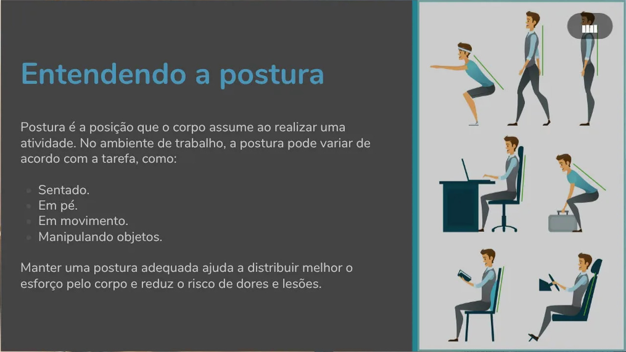 Postura e mobiliário explicados com exemplos do dia a dia