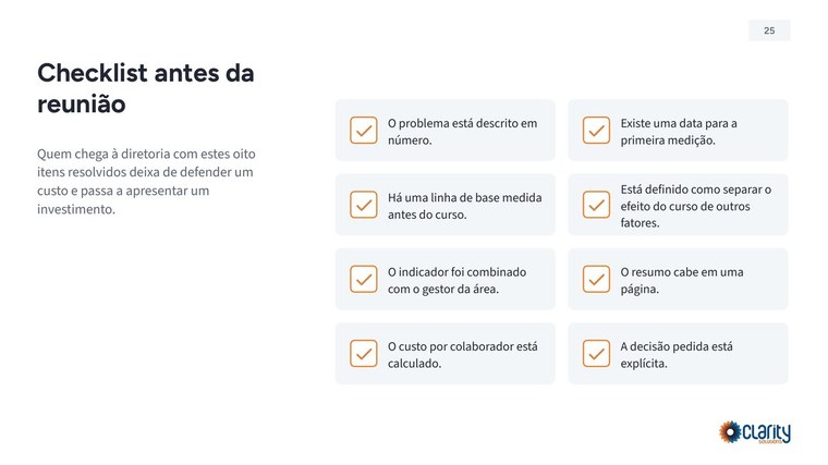 Checklist antes da reunião